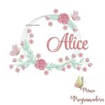 Matriz de Bordado Alice Moldura floral