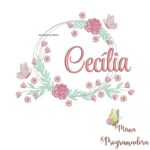 Matriz de Bordado Cecilia Moldura Floral
