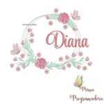Matriz de Bordado Diana Moldura Floral