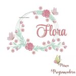 Matriz de Bordado Flora Moldura Floral