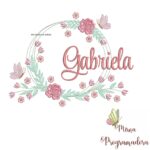 Matriz de Bordado Gabriela Moldura Floral