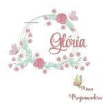 Matriz de Bordado Gloria Moldura Floral
