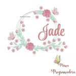 Matriz de Bordado Jade Moldura Floral