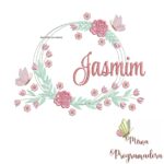 Matriz de Bordado Jasmim Moldura Floral