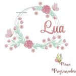 Matriz de Bordado Lua Moldura Floral