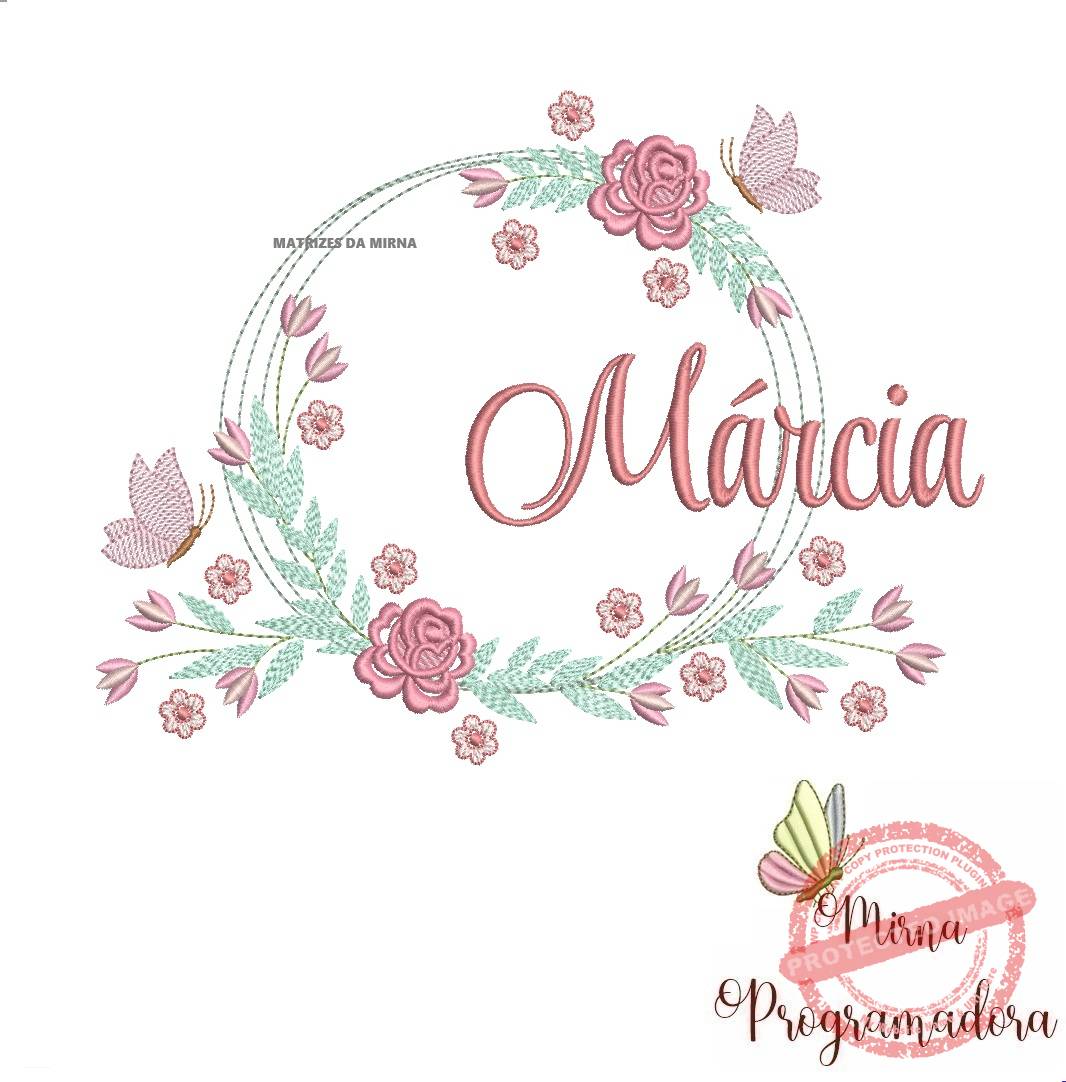 matariz de bordado marcia70 Matriz de Bordado Marcia Moldura Floral - Imagem 1