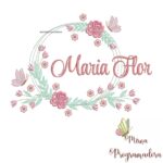 Matriz de Bordado Maria Flor Moldura Floral