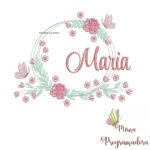 Matriz de Bordado Maria Moldura Floral