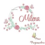 Matriz de Bordado Milena Moldura Floral