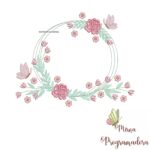 Matriz de Bordado Nomes Moldura Floral PES