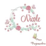 Matriz de Bordado Nicole Moldura Floral