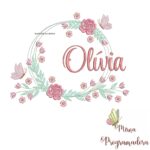 Matriz de Bordado Olivia Moldura Floral