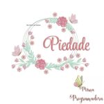 Matriz de Bordado Piedade Moldura Floral