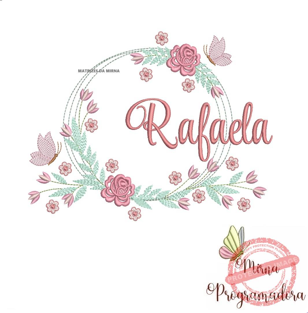 matariz de bordado rafaela93 Matriz de Bordado Rafaela Moldura Floral - Imagem 1