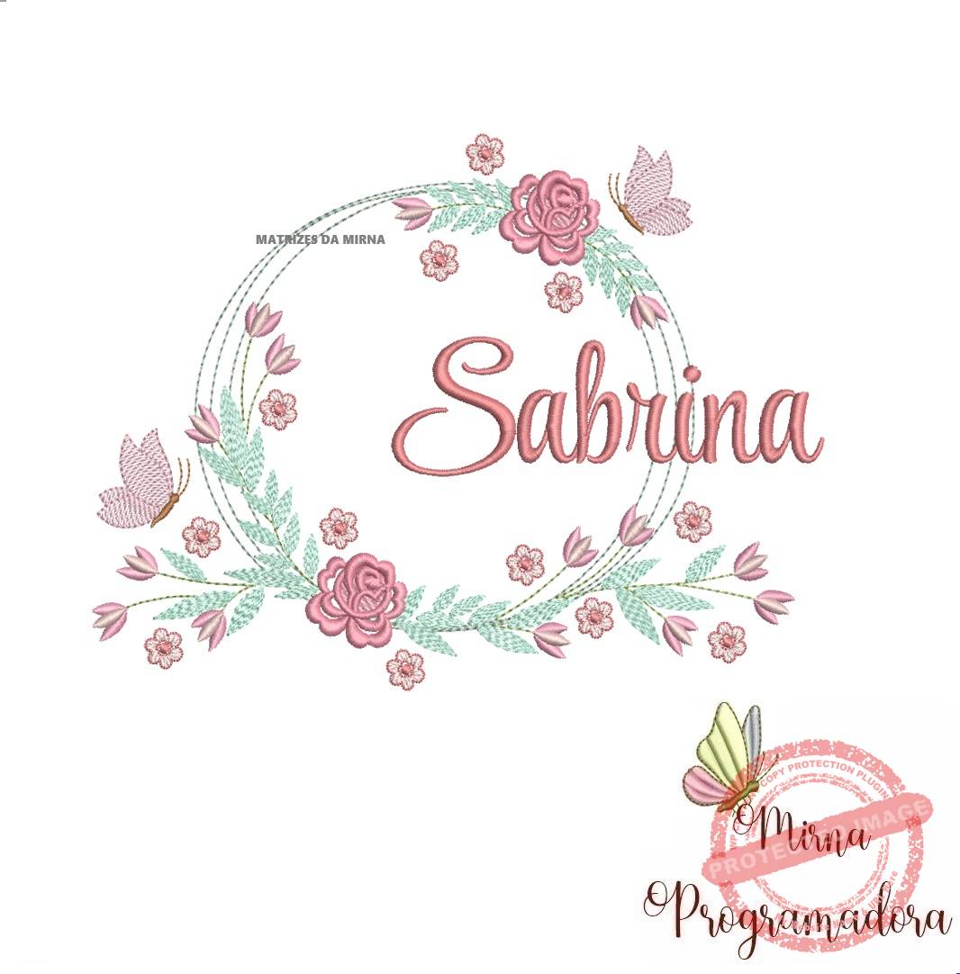 matariz de bordado sabrina101 Matriz de Bordado Sabrina Moldura Floral - Imagem 1