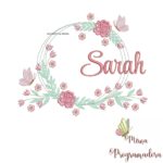 Matriz de Bordado Sarah Moldura Floral