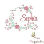 Matriz de Bordado Sophia Moldura Floral