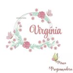 Matriz de Bordado Virginia Moldura Floral