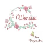 Matriz de Bordado Wanessa Moldura Floral