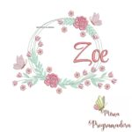Matriz de Bordado Zoe Moldura Floral