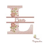 matriz de bordado Nome Lisa entremeio flores para bordar