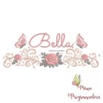 Matriz de Bordado Coleção Bebê Diversão / Coleção festa junina / 100 nomes arabesco rosas - Imagem 19