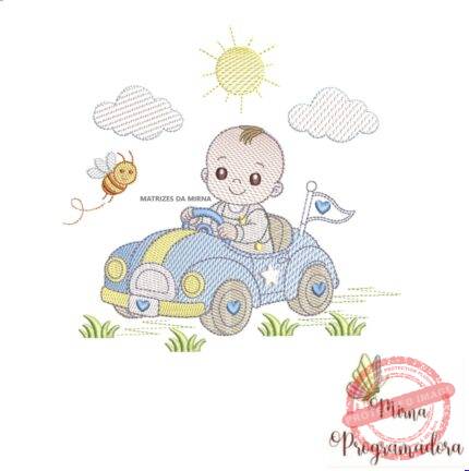matriz de bordado Bebe Carro