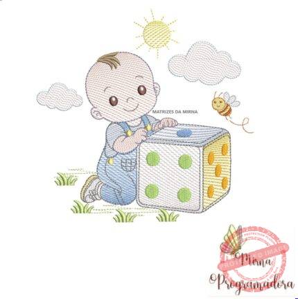matriz de bordado bebe dado