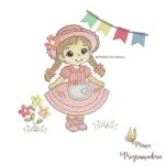 Matriz de Bordado Coleção Bebê Diversão / Coleção festa junina / 100 nomes arabesco rosas - Imagem 12