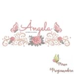 matriz de bordado arabesco rosas borboletas nome-angela-mirna 105