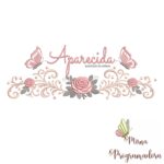 matriz de bordado arabesco rosas borboletas nome aparecida-034