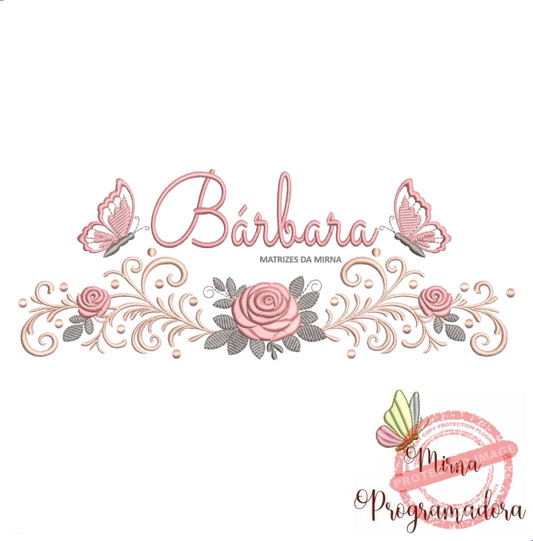 matriz de bordado arabesco rosas borboletas barbara-038 matriz de bordado arabesco rosas borboletas nome barbara-038 - Imagem 1