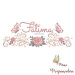 matriz de bordado arabesco rosas borboletas nome-fatima-mirna 077