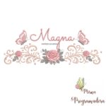 matriz de bordado arabesco rosas borboletas nome magna 059