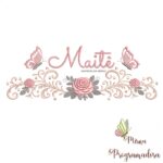 matriz de bordado arabesco rosas borboletas nome-maite-mirna 086