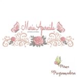 matriz de bordado arabesco rosas borboletas nome-maria aparecida-mirna 080