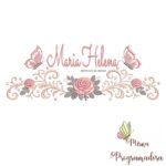 matriz de bordado arabesco rosas borboletas nome-maria helena-mirna 079