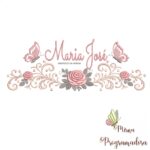 matriz de bordado arabesco rosas borboletas nome-maria jose-mirna 078