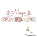 matriz de bordado arabesco rosas borboletas nome-maya-mirna 084