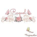 matriz de bordado arabesco rosas borboletas nome-raquel-mirna 104