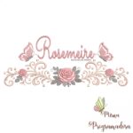 matriz de bordado arabesco rosas borboletas nome-rosemeire-mirna 089