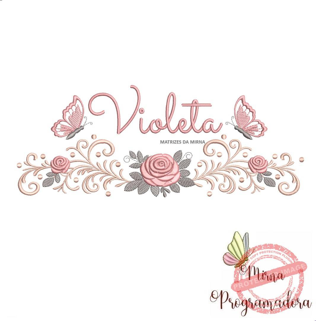 matriz de bordado arabesco rosas borboletas violeta-012 matriz de bordado arabesco rosas borboletas nome violeta-012 - Imagem 1