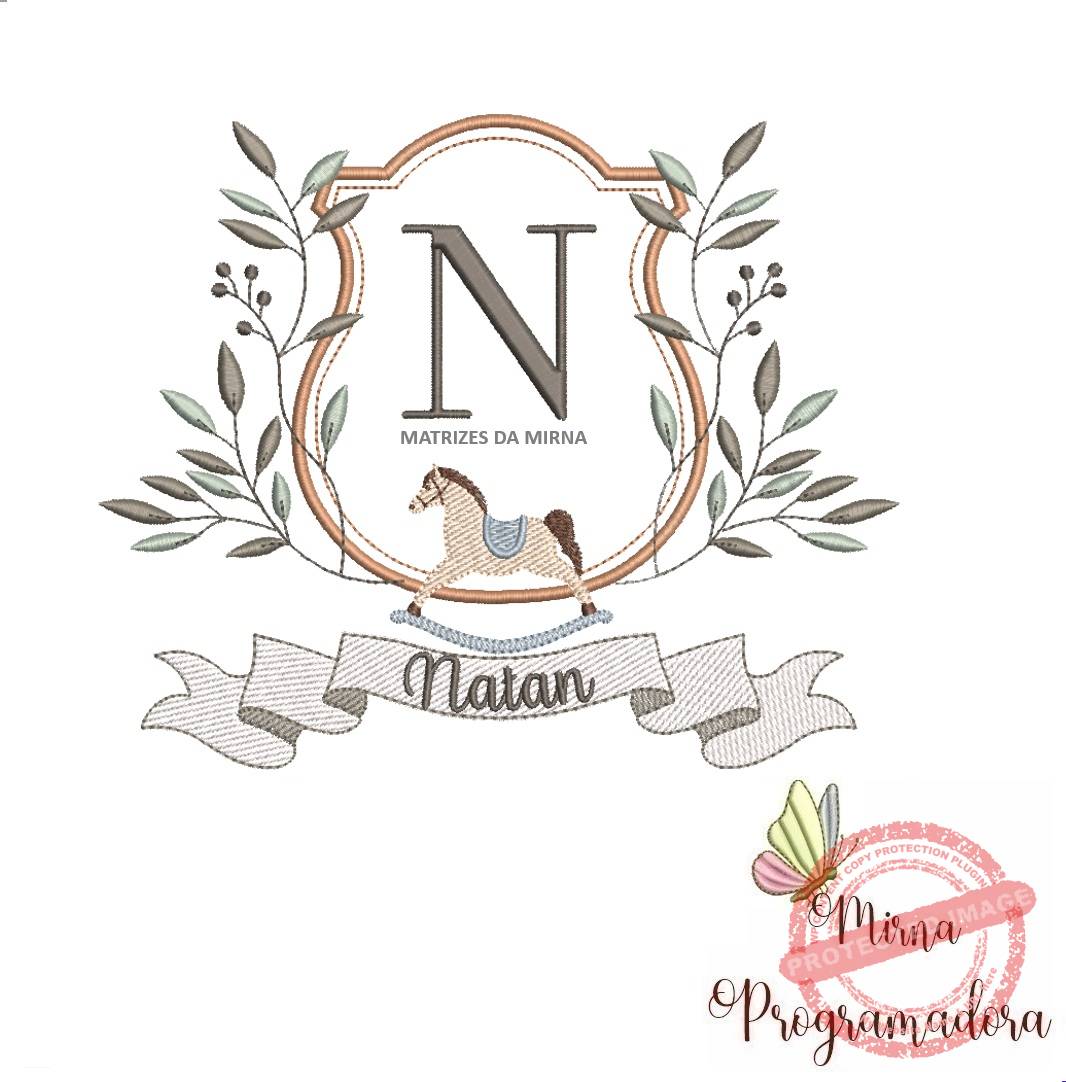 moldura cavalinho natan 104 Matriz de Bordado moldura cavalinho natan 104 - Imagem 1
