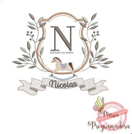 Matriz de Bordado moldura cavalinho nicolas 101