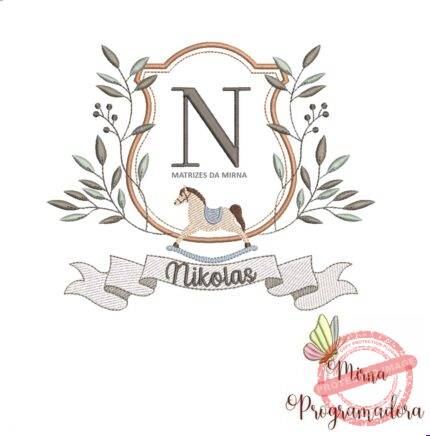 Matriz de Bordado moldura cavalinho nikolas 100