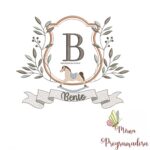 Matriz de Bordado moldura cavalinho-nome bento 20