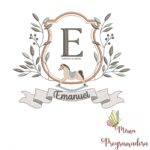Matriz de Bordado moldura cavalinho-nome emanuel 30