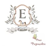 Matriz de Bordado moldura cavalinho-nome estevao 26
