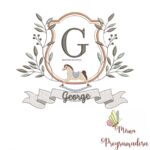 Matriz de Bordado moldura cavalinho-nome george 42