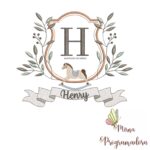 Matriz de Bordado moldura cavalinho-nome henry 59